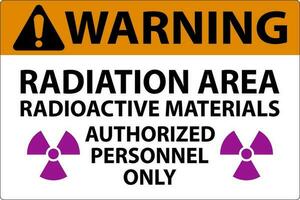 straling waarschuwing teken voorzichtigheid straling Oppervlakte, radioactief materialen, geautoriseerd personeel enkel en alleen vector