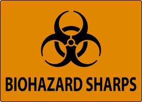 waarschuwing biohazard label, biohazard scherpe punten vector