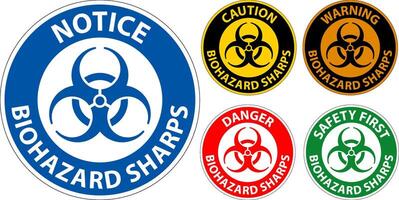 biohazard label, biohazard scherpe punten vector