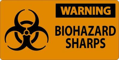 waarschuwing biohazard label, biohazard scherpe punten vector