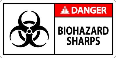 Gevaar biohazard label, biohazard scherpe punten vector