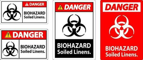 biohazard Gevaar etiket biohazard vervuild linnengoed vector