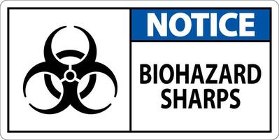 merk op biohazard label, biohazard scherpe punten vector