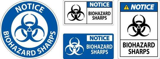 merk op biohazard label, biohazard scherpe punten vector