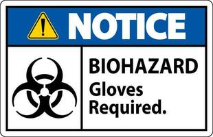 biohazard merk op etiket biohazard handschoenen verplicht vector