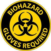 biohazard voorzichtigheid etiket biohazard handschoenen verplicht vector