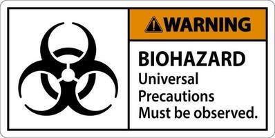 biohazard waarschuwing etiket biohazard universeel voorzorgsmaatregelen moet worden opgemerkt vector