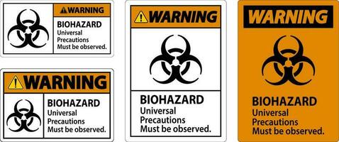 biohazard waarschuwing etiket biohazard universeel voorzorgsmaatregelen moet worden opgemerkt vector