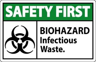 biohazard veiligheid eerste etiket biohazard besmettelijk verspilling vector