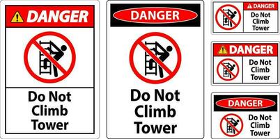 Gevaar teken Doen niet beklimmen toren Aan wit achtergrond vector