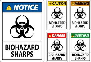 biohazard label, biohazard scherpe punten vector