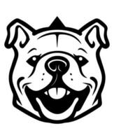 bulldog vector icoon glyph geïsoleerd, zwart en wit silhouet.