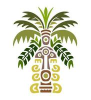 palm bomen kokosnoot, tropisch tribal illustratie, vector icoon decoratie ornament.