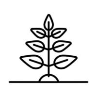 groei van het lijnstijlpictogram van de gezaaide plant vector