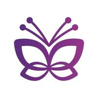 Purper helling vlinder logo ontwerp vector