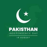 Pakistan onafhankelijkheid dag met Pakistan kaart vector