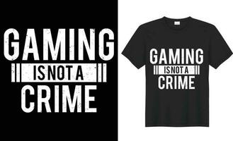 gaming is niet een misdrijf typografie vector t-shirt ontwerp. perfect voor afdrukken items en Tassen, mok, poster, spandoek. handgeschreven vector illustratie. geïsoleerd Aan zwart achtergrond.