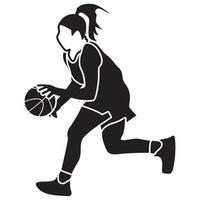 basketbal meisjes pose-vast vector