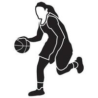 basketbal meisjes pose-vast vector