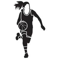 basketbal meisjes pose-vast vector