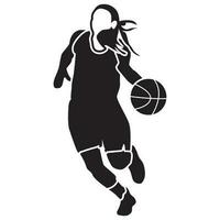 basketbal meisjes pose-vast vector