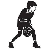 basketbal meisjes pose-vast vector