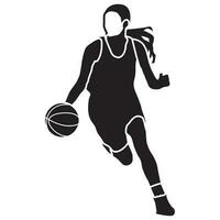 basketbal meisjes pose-vast vector