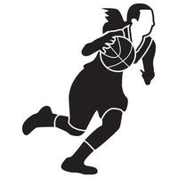 basketbal meisjes pose-vast vector