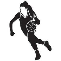 basketbal meisjes pose-vast vector