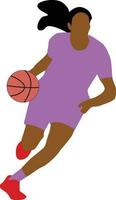 vrouwen houding dribbelen basketbal speler vector