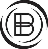 b brief logo solide stijl vector