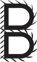 b brief logo solide stijl vector