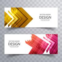 Abstracte kleurrijke geometrische banners instellen vector