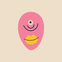 roze grappig bizar buitenaards wezen met een oog. illustratie in een modern kinderachtig hand getekend stijl vector