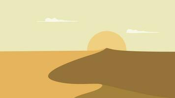 woestijn duinen Bij zonsondergang met wolk vector Egyptische landschap achtergrond. zand in natuur illustratie