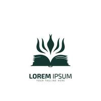 boek onderwijs logo icoon met bloemen vector branding sjabloon