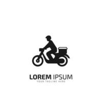 uitdrukken levering logo icoon vector sjabloon met scooter fiets doos