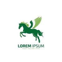 vliegend paard logo, vliegend paard icoon, vector illustratie kleurrijk geïsoleerd groen paard Aan wit achtergrond.