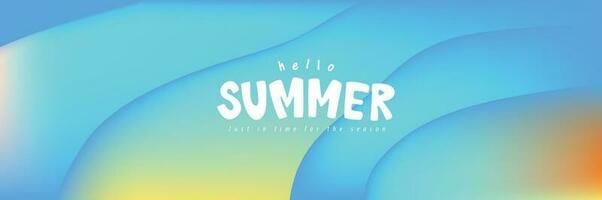 blauwe zee en strand zomer banner achtergrond met abstracte rimpel vector