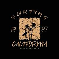 Californië illustratie typografie. sport typografie, t-shirt grafiek, afdrukken, poster, banier, folder, ansichtkaart vector