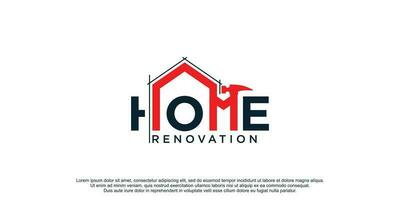 huis logo vector met creatief concept voor renovatie bouwbedrijf premium vector