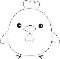 kuiken gepatched praktijk trek tekenfilm tekening kawaii anime kleur bladzijde schattig illustratie tekening klem kunst karakter chibi manga grappig vector