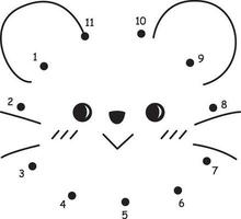 Rat oceaan dieren punt naar punt overspringen tellen tekenfilm tekening kawaii anime kleur bladzijde schattig illustratie clip art karakter chibi manga grappig tekening vector