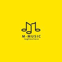 brief m muziek- logo ontwerp illustratie vector