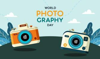 wereld fotografie dag hand- getrokken illustratie vector