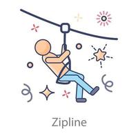 zipline vliegende vos vector