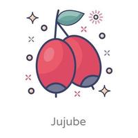 jujube met zaad vector