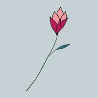 grafisch vector illustratie van een roze bloem Aan een blauw achtergrond.