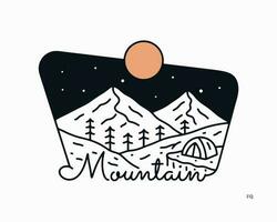 berg minnaar camping buitenshuis insigne t overhemd sticker vector illustratie