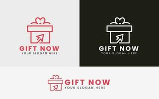 geschenk logo ontwerp concept voor geschenk hoek, geschenk vector symbool